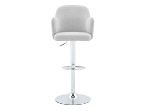 Lot de 2 tabourets de bar 50x45x97-118cm- hauteur réglable et pivotant à 360° - assise rembourrée avec accoudoirs - acier inoxydable - gris clair
