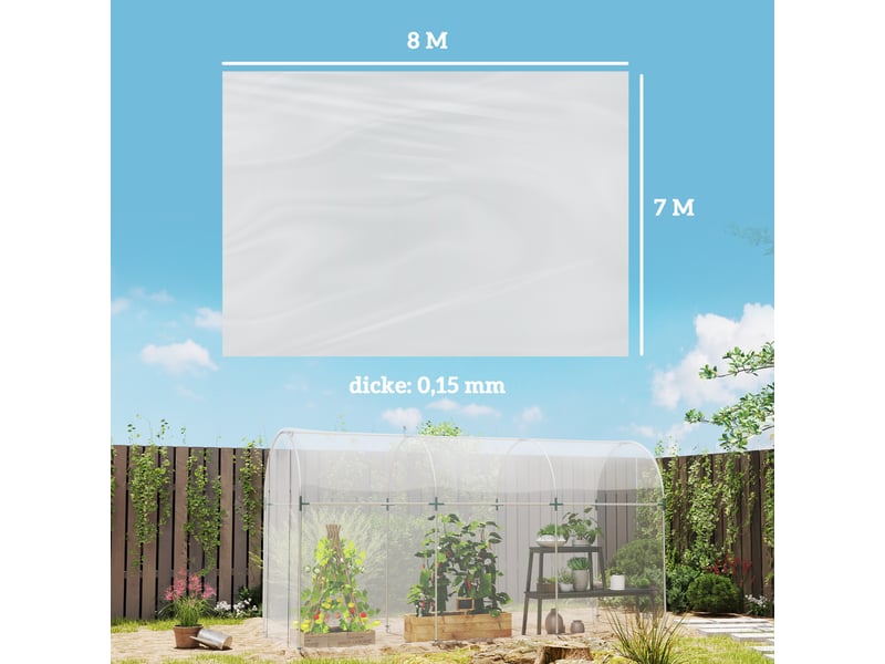  Bâche de serre en pe, résistante aux uv et imperméable, pour couvrir les plantes. Dimensions : 7 x 8 m.  - Conforama E