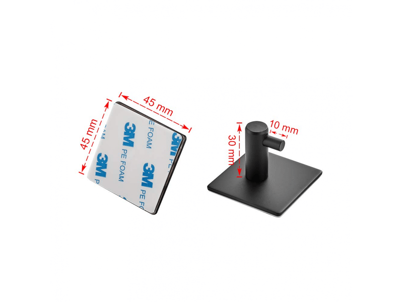  4 crochets adhésifs 3m pour salle de bain et cuisine,accroche torchon et tableau sans percer,acier inoxydable noir  - Conforama B