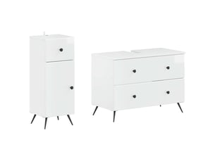 Ensemble de 2 meubles de salle de bain breda blanc brillant cf63082