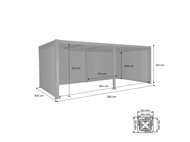  Pergola bioclimatique aluminium et acier 3x6m lames orientables + 4 stores 3m palace blanc  - Conforama C