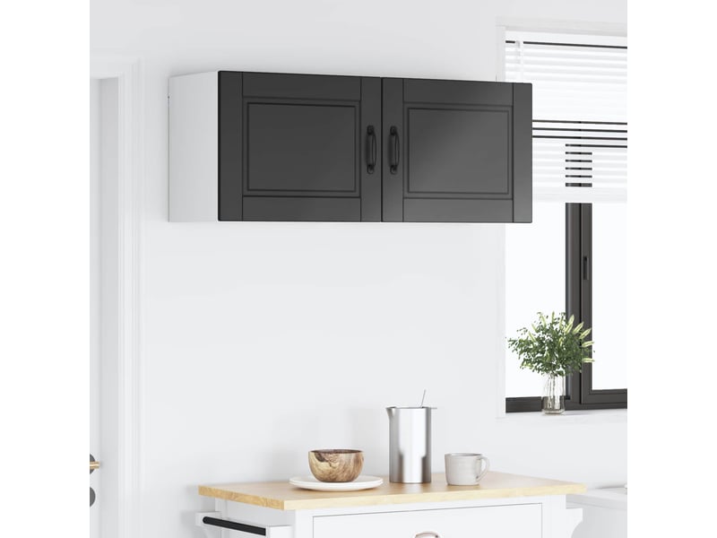  Meuble mural de cuisine | armoire de cuisine 2 pcs noir bois d'ingénierie shl3395  - Conforama D