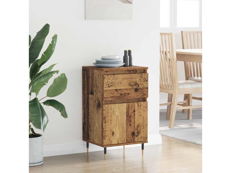  Buffet - bahut - meuble de rangement bois ancien 40 x 35 x 70 cm bois d'ingénierie et fer  - Conforama D