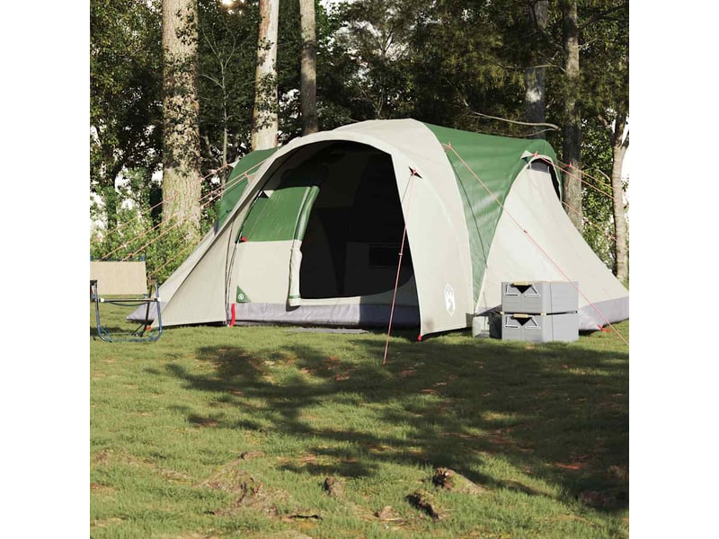  Tente de camping, tente familiale à dôme 6 personnes vert imperméable shl77402  - Conforama C