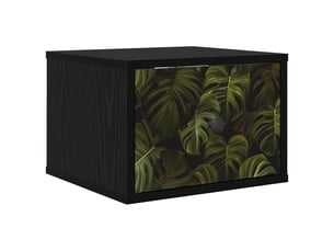 Table de chevet - cabinet de chevet - table de nuit mural elburg chêne noir 36 x 33 x 25 cm