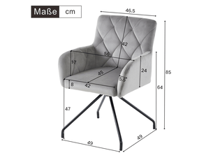 Lot de 2 chaises de salle à manger chaises en velours gris clair avec pieds en métal robustes