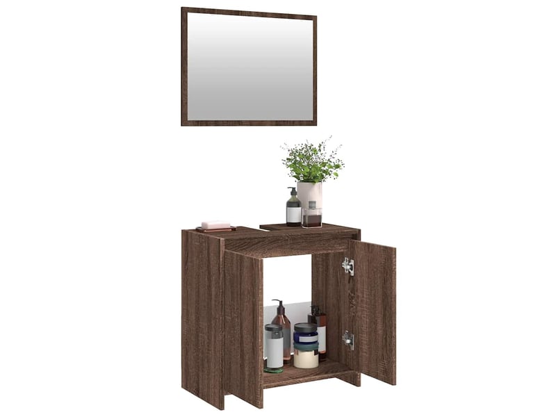 Ensemble de meubles de salle de bain 2 pcs chêne marron - Conforama D