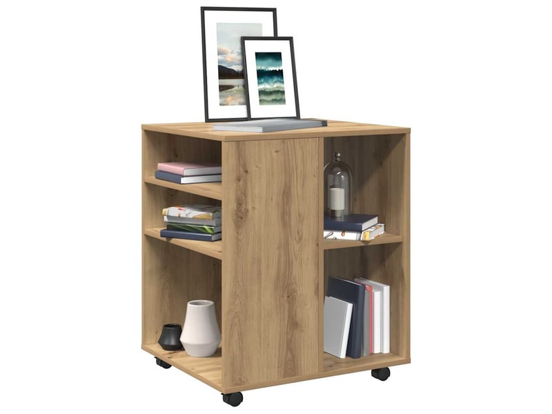  Armoire de rangement roulante chêne artisanal 60x53x72 cm bois d'ingénierie  - Conforama D
