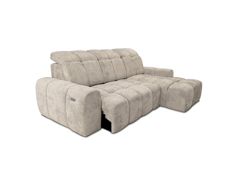 Canapé d'angle droit relax krabi avec coffre tissu kiara beige KRABI-M-KIA852-R - Conforama B