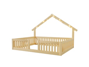 Lit cabane 140x200 cm BIQZUYA   coloris naturel