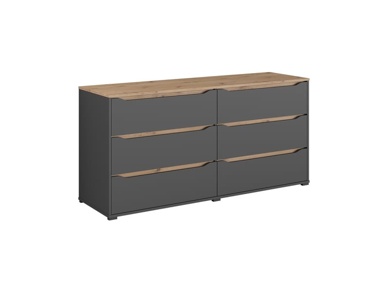  Vicco commode avec tiroirs, anthracitechêne artisan, 160x76.6cm  - Conforama A