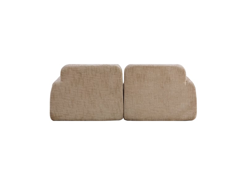 Canapé modulable chenille 198x90,5 cm, compressé sans montage, coussin mousse haute résilience, couleur beige clair pour salon moderne - Conforama D