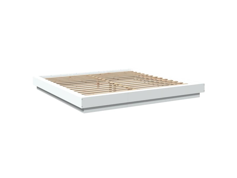  Lit double- lit adulte -  cadre de lit sans matelas blanc 200x200 cm  - Conforama B