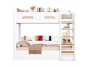 Lit superposé 90x200 cm OKWISH coloris blanc