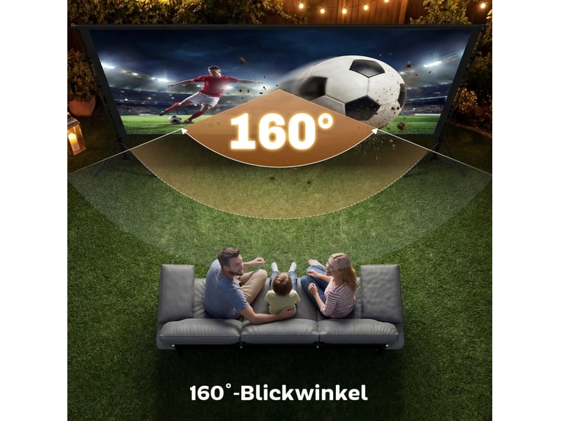  Écran de projection portable 309x62x217 cm – noir – double trépied, projection avant et arrière  - Conforama C