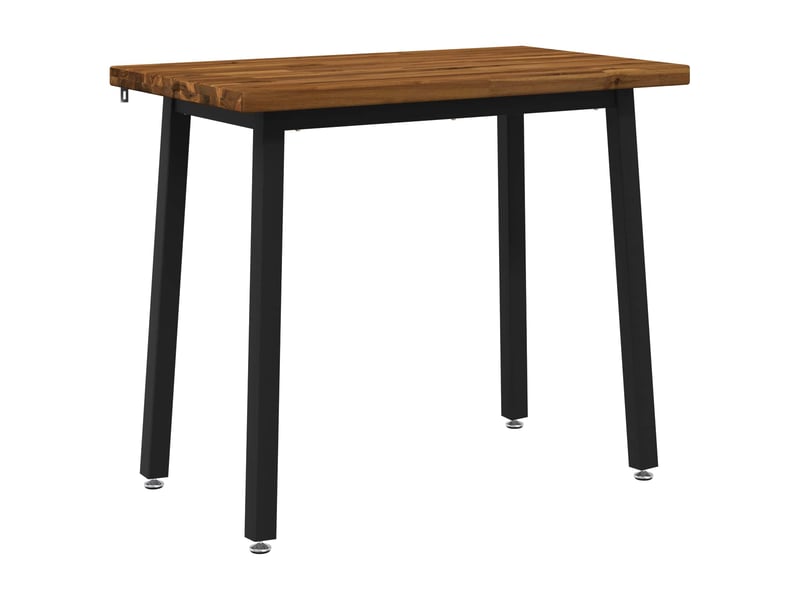  Table à manger moderne 110x55x75 cm bois d'acacia massif naturel et noir shl39820  - Conforama A
