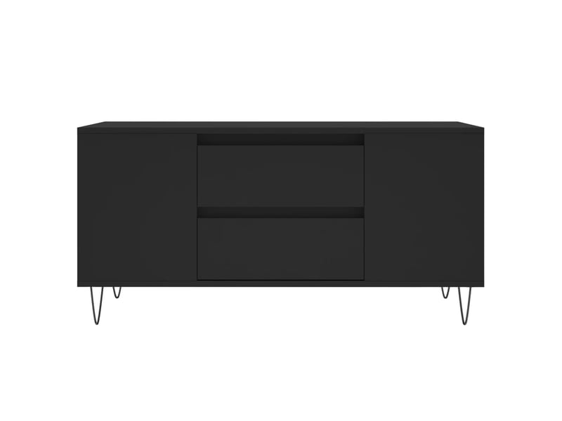  Table basse - table de salon - table à thé noir 102x44,5x50 cm bois d'ingénierie  - Conforama E