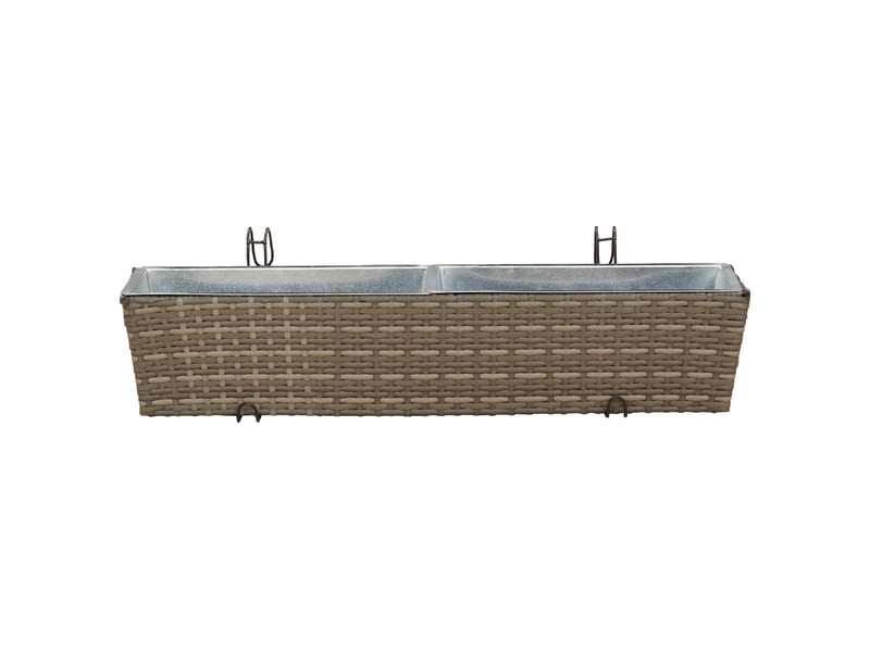  Jardinière - garde-corps 2 pcs gris 80 x 17 x 17 cm métal  - Conforama E