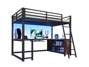 Lit mezzanine 120x200 cm MODENUIT coloris noir