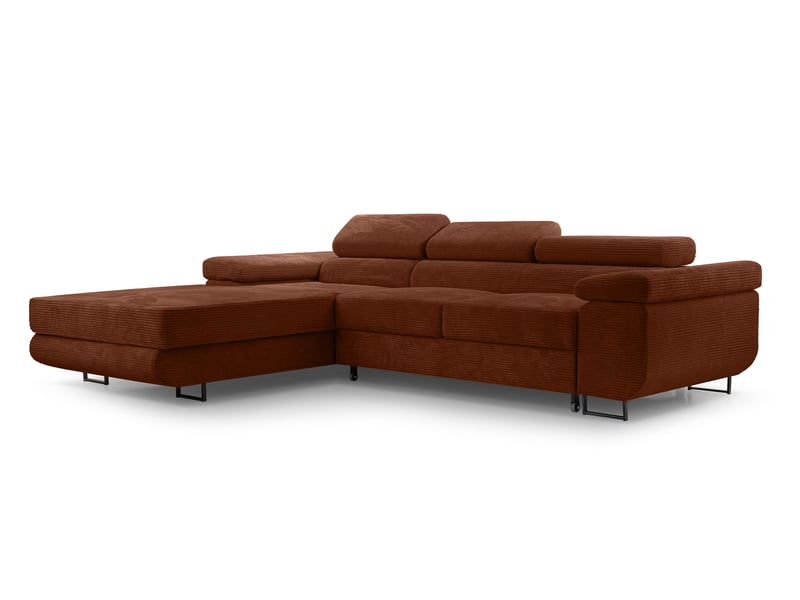  Canapé d’angle en velours côtelé arborio 280 rouge brique g Arborio - Conforama A