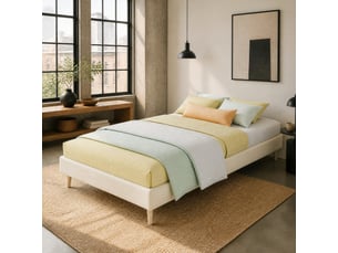 Lit simple 90x200 cm <strong>HAUSS SPOLE</strong>  <strong></strong> coloris beige