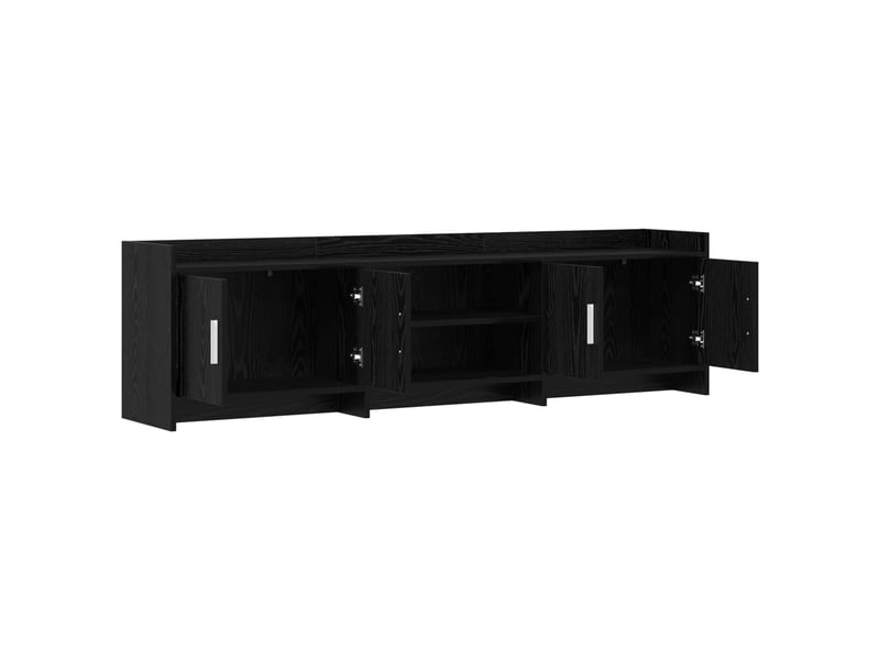  Meuble tv - banc tv - meuble de rangement 168 x 33 x 47 cm chêne noir bois d'ingénierie  - Conforama D
