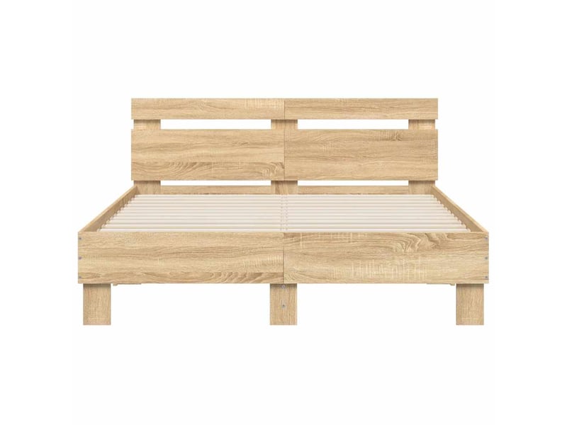  Lit double- lit adulte -  cadre de lit sans matelas chêne sonoma 135x190 cm  - Conforama D