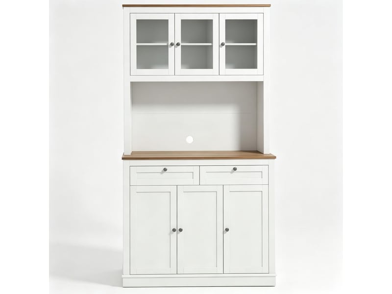  Buffet rangements ouverts bahut étagères ouvertes tiroirs et grand espace de rangement  - Conforama A