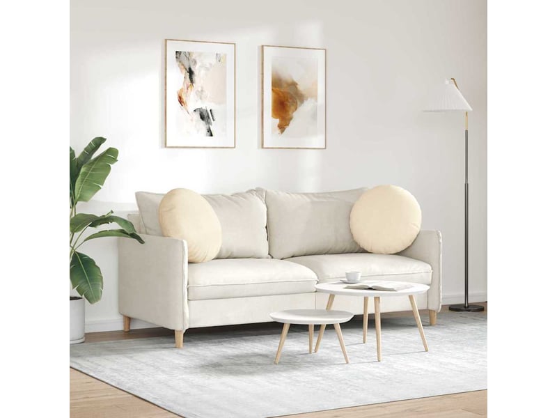  Lot de 2 coussins de siège, coussins décoratifs tissu en velours côtelé crème cf59791  - Conforama D