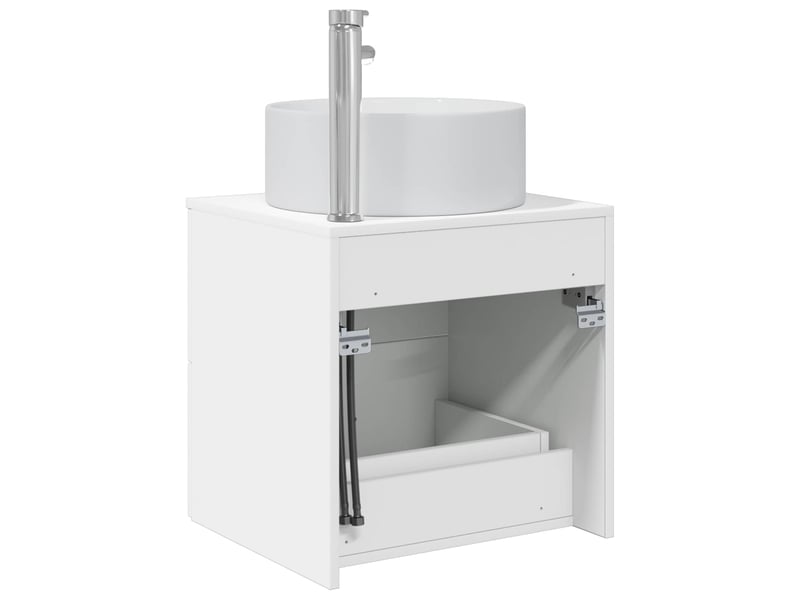 Vanité de lavabo mural, meuble de rangement blanc 49.5x44.5x65.5 cm - Conforama E