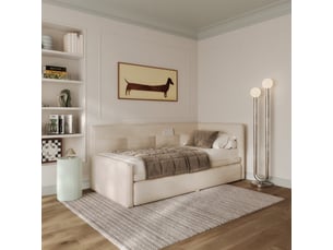 Lit simple 90x200 cm SELSEY Nesmi coloris beige