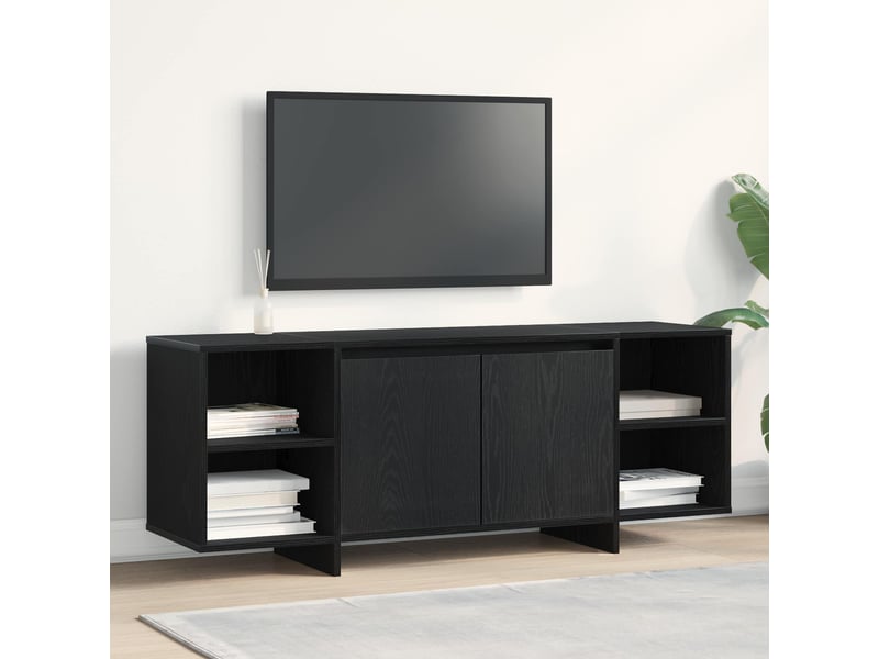  Meuble tv - banc tv - meuble de rangement 130 x 35 x 50 cm chêne noir bois d'ingénierie  - Conforama D