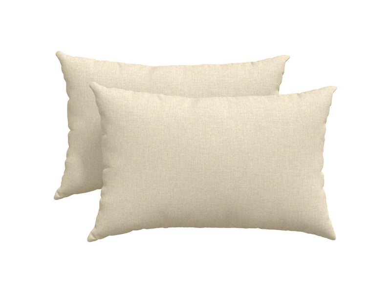 Lot de 2 coussins de canapé, coussins décoratifs tissu crème 60 x 40 cm cf58817 - Conforama A