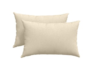 Lot de 2 coussins de canapé, coussins décoratifs tissu crème 60 x 40 cm cf58817