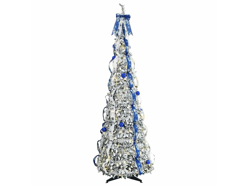  Sapin de noël artificiel, arbre de noël blanc 180 cm pvc  - Conforama C