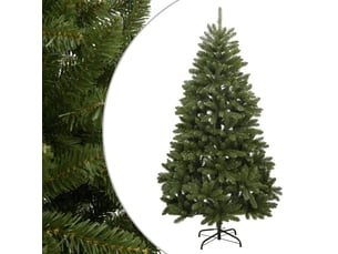 Sapin de noël - arbre de noël artificiel à charnières avec support vert 210 cm