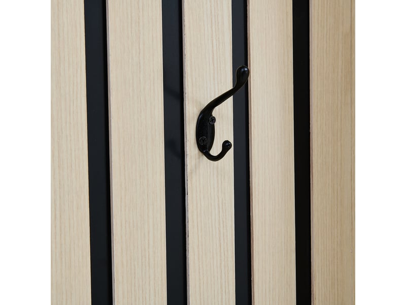  Vestiaire d'entrée avec miroir banc et tringle extensible en mdf coloris bois GL38123N-1 - Conforama D