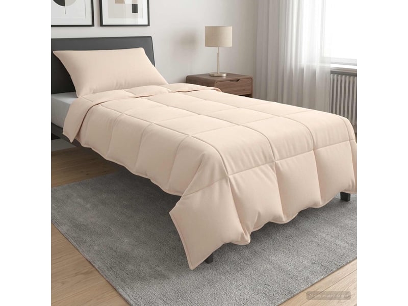  Ensemble de duvet 2 pcs - couette 140 x 200 cm été 1150 gsm beige  - Conforama B