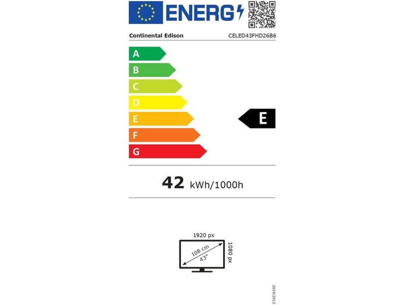  Tv led 43 full hd 109 cm 3 hdmi 2 usb noir CELED43FHD26B6 - Conforama C