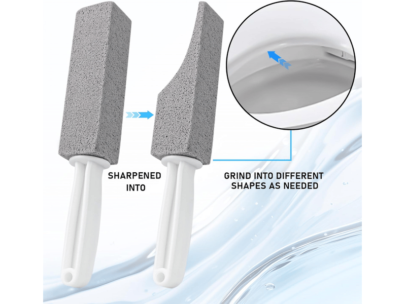  Lot de 2 pierres ponces de nettoyage avec poignées en plastique antidérapantes pour toilettes et salles de bains  - Conforama D