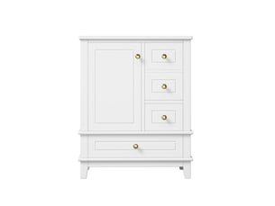 Meuble sous-vasque avec vasque céramique 1 porte 3 tiroirs blanc 61x47x86 cm