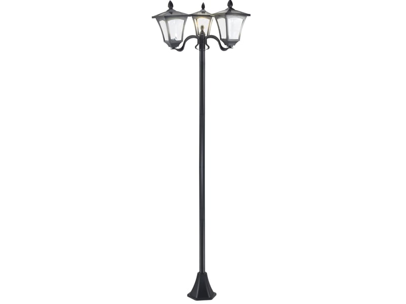  Lampadaire solaire extérieur led 120 lm 51,5x47x182,5 cm noir  - Conforama A