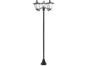 Lampadaire solaire extérieur led 120 lm 51,5x47x182,5 cm noir