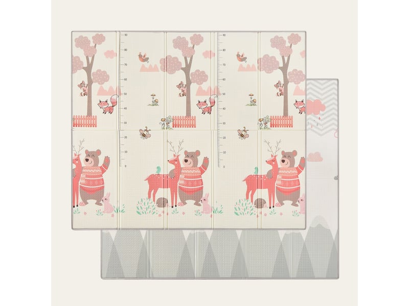  Casabel tapis d'éveil bébé évolutif 180x150cm, tapis bébé pliable et imperméable avec motifs forêt  - Conforama A