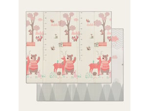 Casabel tapis d'éveil bébé évolutif 180x150cm, tapis bébé pliable et imperméable avec motifs forêt