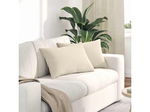 Lot de 2 coussins de canapé, coussins décoratifs tissu beige 60 x 40 cm cf58756