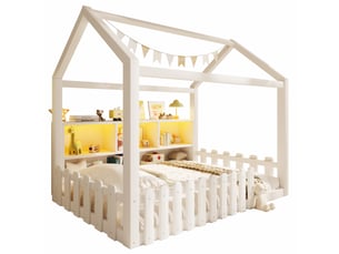 Lit cabane 90x190 cm <strong></strong>  <strong></strong> coloris blanc