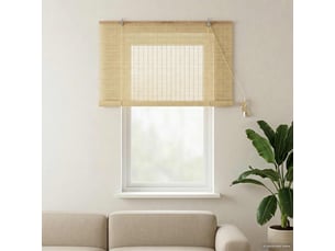 Store enrouleur, store à rouleau naturel 130 x 160 cm bambou cf45362