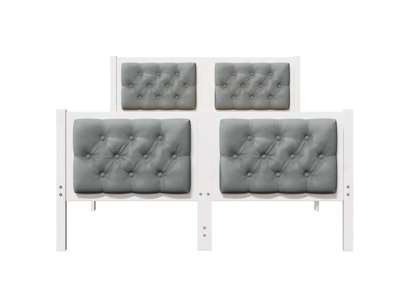 Lit double- lit adulte -  cadre de lit gris clair 135 x 190 cm pin massif  - Conforama D