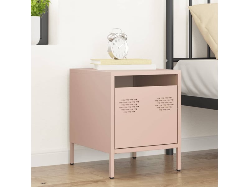  Table de chevet - cabinet de chevet - table de nuit rose 35x39x43,5 cm acier  - Conforama B